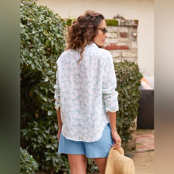 Frank & Eileen Blue White Shirts Button Down Floral Size L - Picture 4 of 11